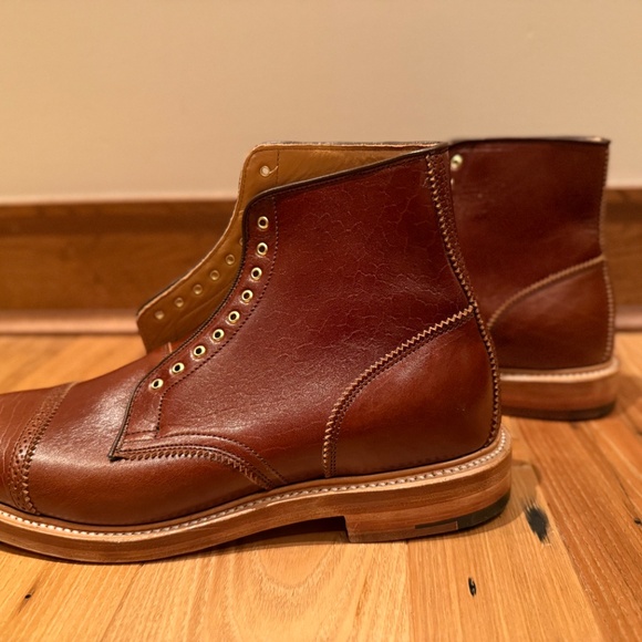 Viberg Brogue Service Boot, Rich Brown, New in Box, Never Worn or Laced, Rare - Picture 3 of 10
